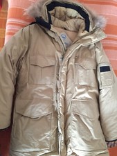 Giubbotto invernale caldo, colore beige, marca Blue Mind, taglia M