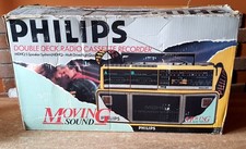 PHILIPS D 8304 DOUBLE RADIO STEREO CASSETTE MDHQ 5 SPEAKERS MOVING SOUND 