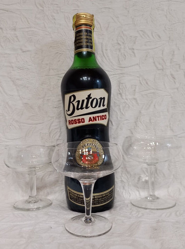 Bottiglia rosso antico buton - bottiglia,