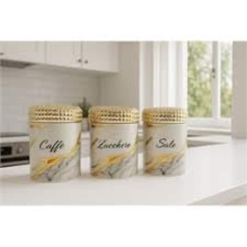 Tris barattoli marmo oro - tris,