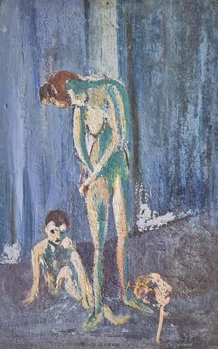 Quadro olio tavola berti - su,