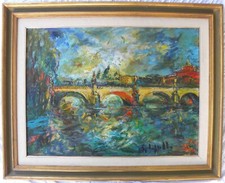 Emanuele CAPPELLO (Ragusa 1936) Veduta di Roma col Cupolone e Castel Sant'Angelo