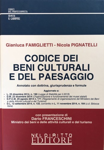 Codice diritto beni culturali - codice,