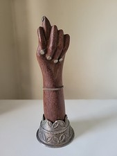 Vintage Gerson Bahia argento 90 MANO FIGA PUGNO MANO legno buona fortuna 5 1/2"