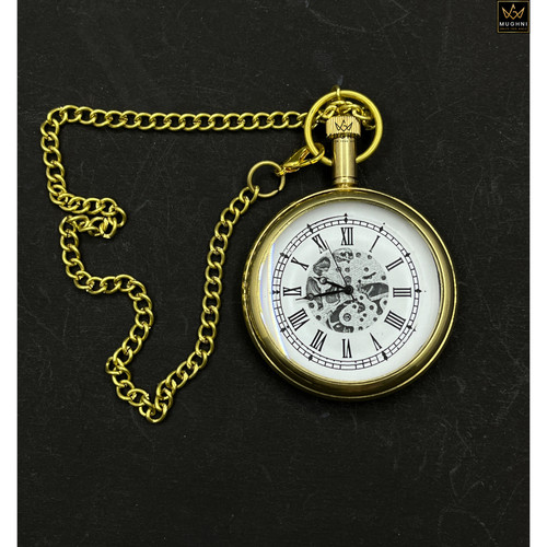 Brass pocket watch with - watch,