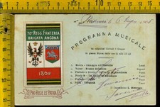 Cartolina Militare 70 Fanteria Brigata Ancona Programma Musicale Ravenna pt 653
