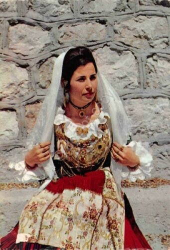 Cartolina sardegna costumi - cartolina,