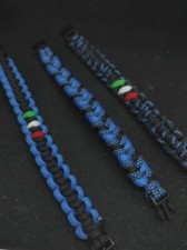 3 Bracciali Paracord Inter Nero Azzurro Scudetto Italia Su misura Mod C