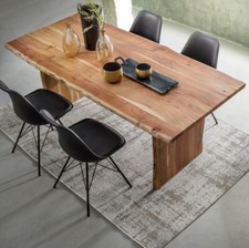 TAVOLO TRONCO LEGNO NATURALE VINTAGE ETNICO RUSTICO COUNTRY CHIC cm 200x95H77