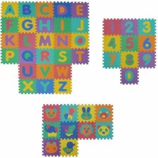 Tappeto puzzle - tappeto da gioco per bambini LETTERE & NUMERI & ANIMALI