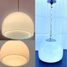 Lampadario lampada Lumenform design Salocchi “Elisse” vetro opaline vintage 70s
