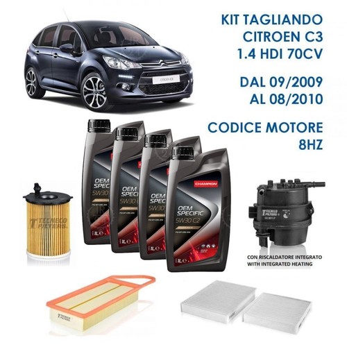 Kit tagliando per citroen - per, c3
