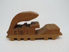 vecchio TRENO IN LEGNO C J GIOCHI LOCOMOTIVA giocattolo vintage di