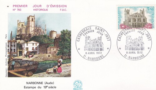 France 1972 fdc cathedrale - 1972,