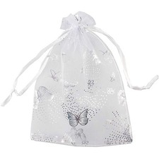 100 Pezzi 9X12Cm Farfalla Organza Gioielli Regalo Sacchetto Caramelle Tasc3754