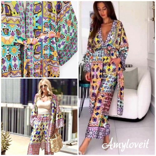 Kimono stampato con cintura