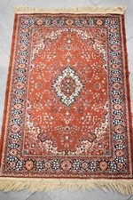 Tappeto Rosso Mattone Nero Bianco 100x65 Cm