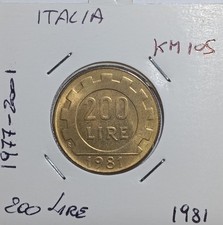 Italia 200 lire, 1981   -  km