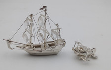 COPPIA VELIERO AEREO METALLO