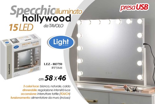 Specchio illuminato tavolo - illuminato,