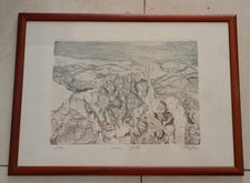 MICHELE DAMIANI INCISIONE ACQUAFORTE "COME PIETRE" QUADRO CON CORNICE