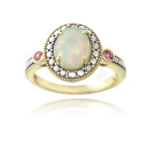 Anello ovale tono oro - , su