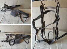 Briglia cavallo con paraocchi in cuoio vintage dell'epoca esattamente come foto