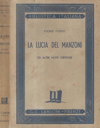 Lucia del manzoni altre - manzoni,