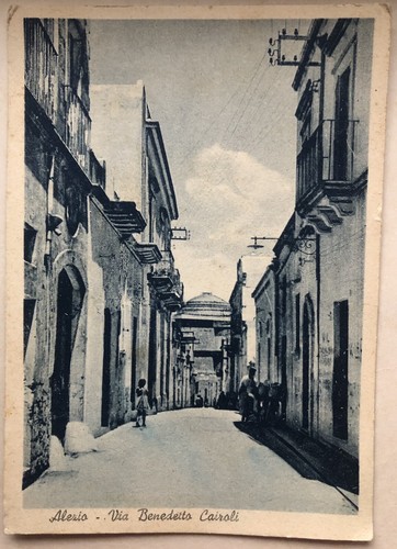 Cartolina alezio via - alezio,