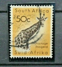 SUD AFRICA 1961 GIRAFFA FAUNA  ANIMALI SAVANA TIMBRATO 1 V. USED (C.MO)
