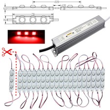 10x - 100x LED Modulo - Rosso - Alimentatore 230V 12V 1,5W Pubblicità Luce