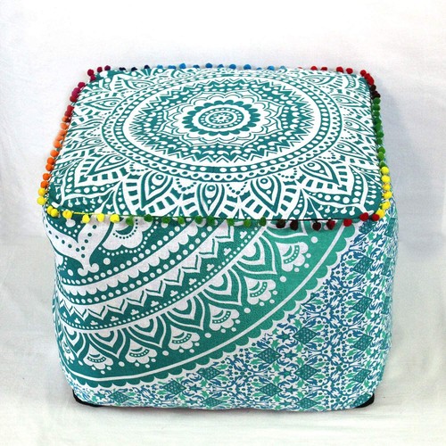 Copri pouf boho - mandala, fatto
