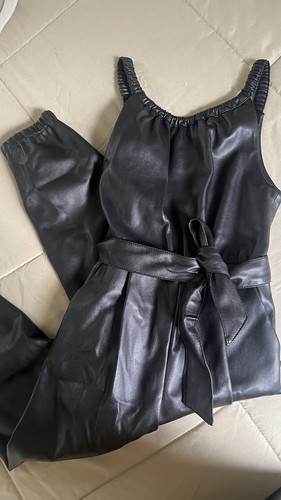 Tuta zara nera ecopelle - zara,