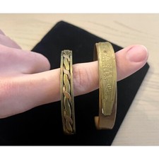 COPPIA LOTTO 2 BRACCIALI DONNA RAME / OTTONE VINTAGE ANNI ‘80 ARTIGIANALI