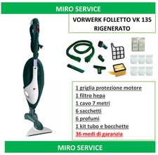 SCOPA ELETTRICA VORWERK FOLLETTO  VK 135 CON HD 40 NUOVA - 12 MESI DI GARANZIA