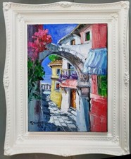 Antonio Di Viccaro. Opera incorniciata.   " Vicolo di paese".