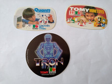 GIOCATTOLI SEBINO - LOTTO 3 ADESIVI CON VELINA - TOMY MINITOYS - TRON - QUANTI