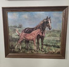 Vintage Mare & Foal Horse