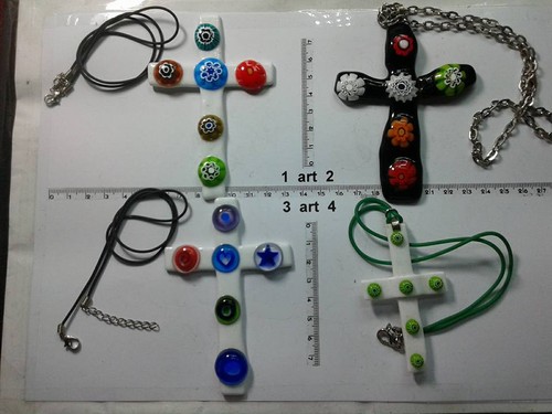 Collana croce murrine - murrine, murano