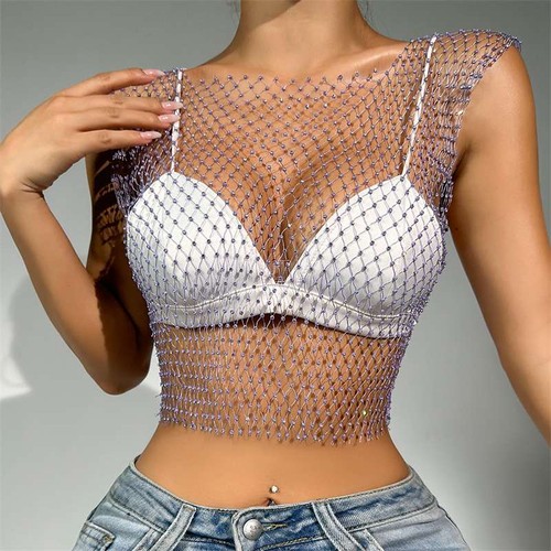 Top rete leqoel crop - top,