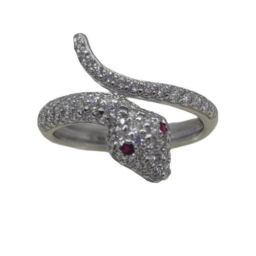 Anello oro bianco 18k - , serpente