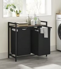 Mobiletto Doppio Cesto Portabiancheria Porta Biancheria Sporca Pulito Scomparti