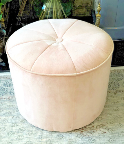 Pouf grande velluto rosa - pouf,