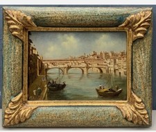 Vecchio dipinto olio su rame