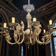 Lampadario antico in bronzo