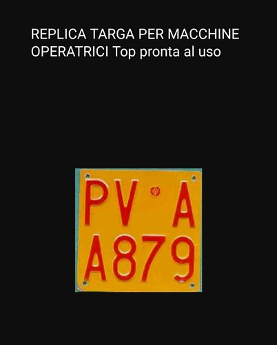 Targa tipo macchina operatrice - macchina,