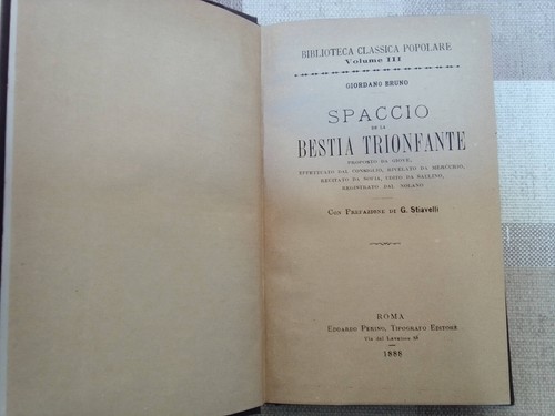 Giordano bruno spaccio de la - giordano,