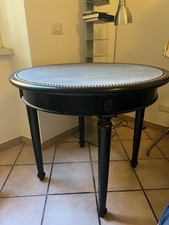 tavolo rotondo antico in mogano con base in velluto