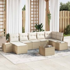 vidaXL Set Divano da Giardino con cuscino 8 pcs Beige Poly Rattan