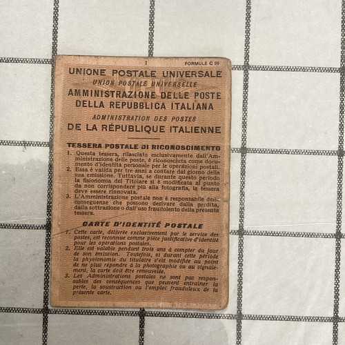 Tessera unione postale - tessera,unione, postale,tessera